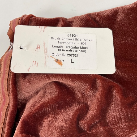 NWT Revelry Velvet Tube Top Terracotta Color Sleeveless Bustier size L - Picture 11 of 15